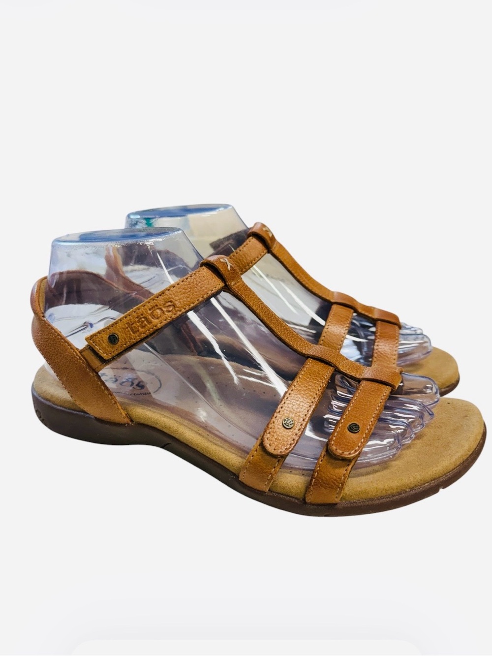 Taos Footwear Trophy 2 Honey Tan  Leather Multi-Strap Comfort Sandal Sz. 7